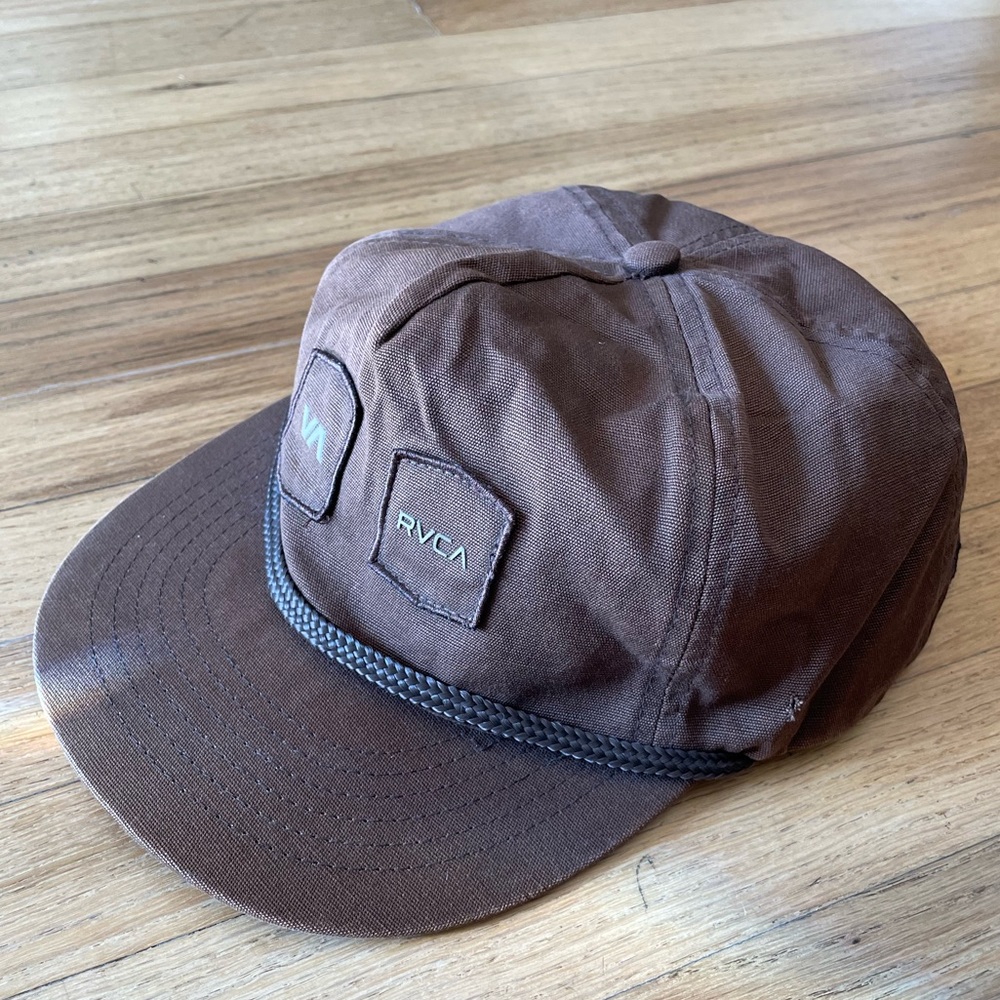 RVCA Brown Rope-Trim Five-Panel Cap
